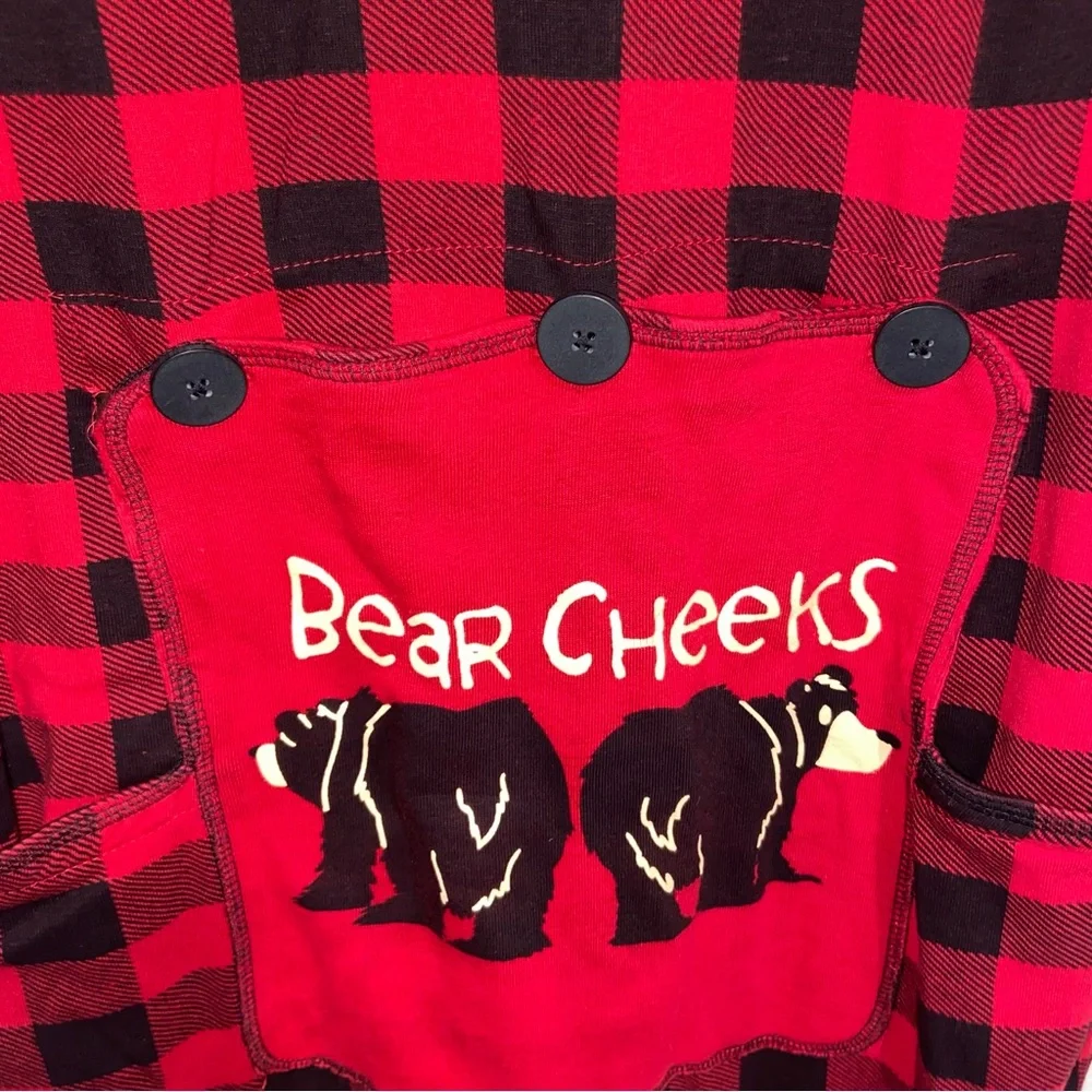 Lazy One Pajamas Womens Medium One Piece PJs Bear Cheeks Trap Camping Cabin